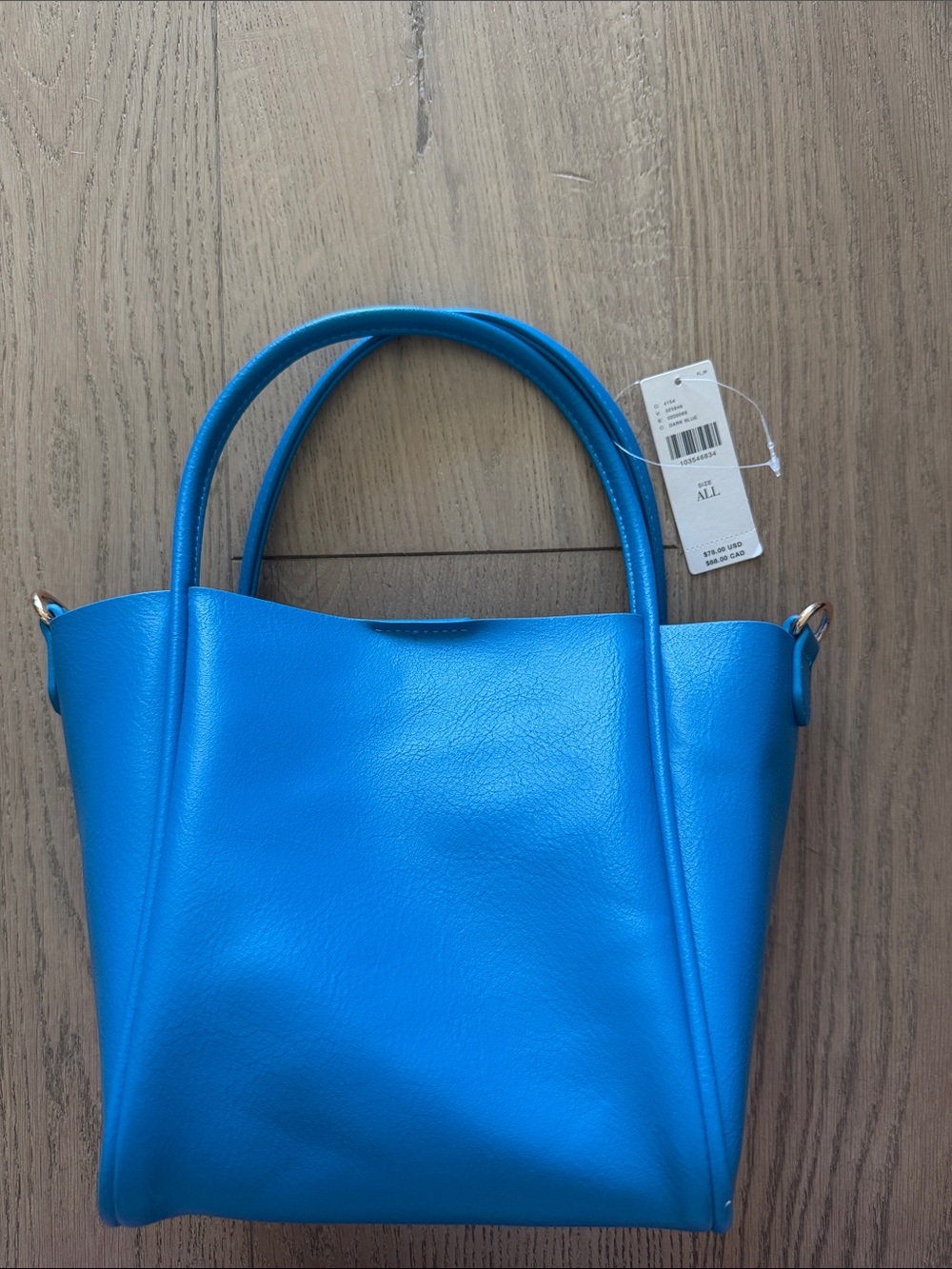 Anthropologie Electric Blue Leather Tote